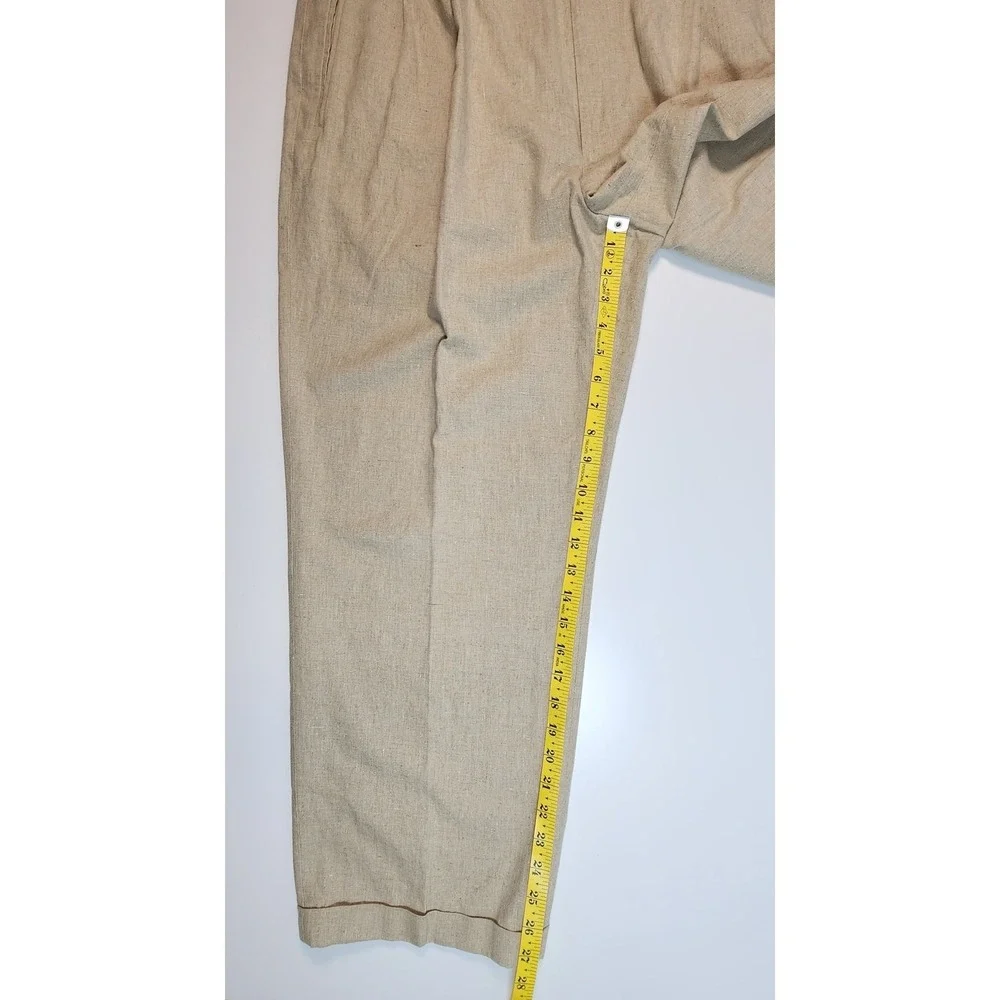 Braggi Linen Cotton Pleated Trousers Minimalist Workwear‎ Size 40